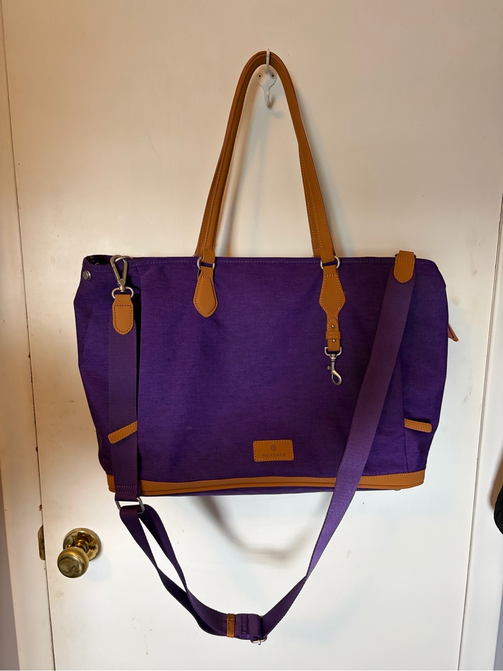 Nordace Purple Pro Tote Bag Grande and matching crossbody purse